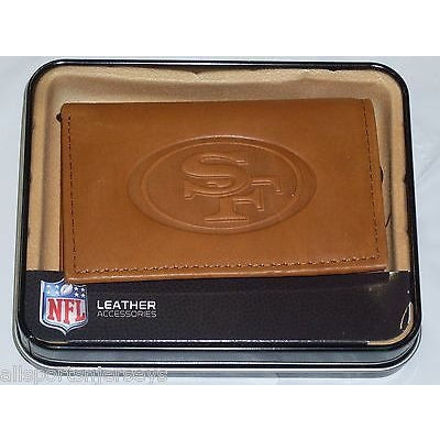 NFL San Francisco 49ers Embossed TriFold Leather Wallet With Gift Box