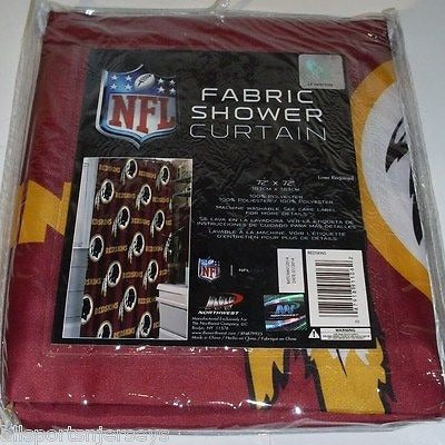 NIP NFL 72 X 72 INCH FABRIC SHOWER CURTAIN - WASHINGTON REDSKINS