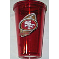 NFL San Francisco 49ers Football Image on 16 oz Sip N' Go Travel Tumbler w/Straw