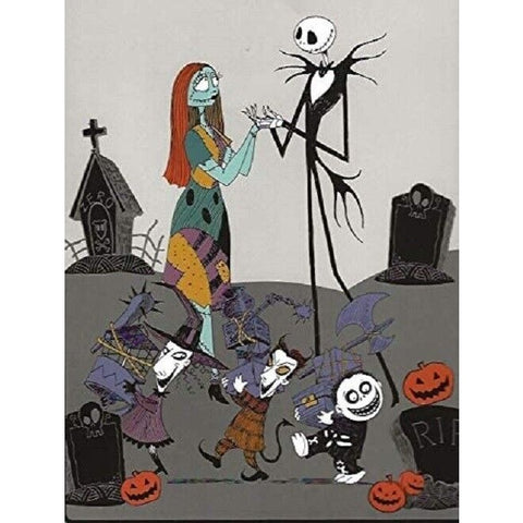 Nightmare Before Christmas Jack Skellington & Sally Gray Raschel Blanket 60X80