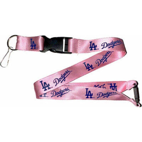 MLB Los Angeles Dodgers Pink Lanyard Keychain 24" Long 1" Wide by Aminco