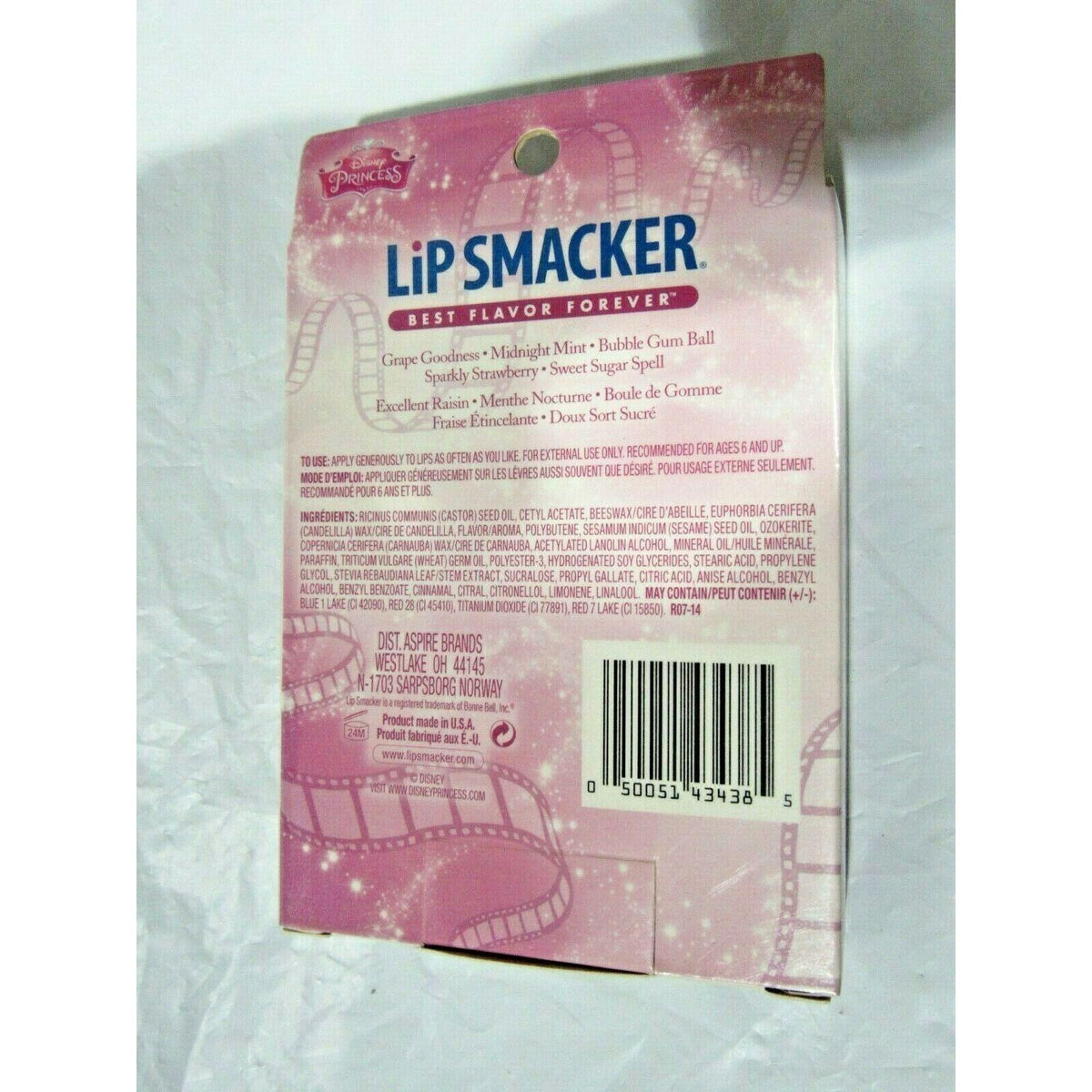 Lip Smacker Disney Princess 5 Pack Assorted Flavors Lip Balm net wt .70oz #403