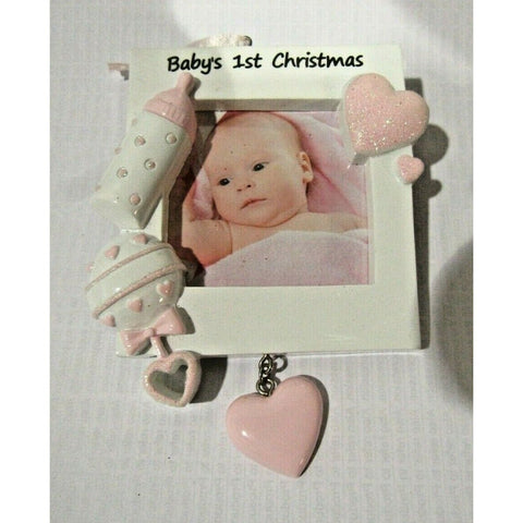 Baby's Girls 1st Christmas Personalizable Christmas Ornament by PolarX