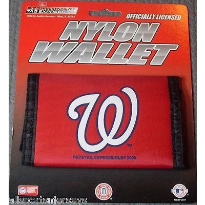 MLB Washington Nationals Tri-fold Nylon Wallet with Printed Logo