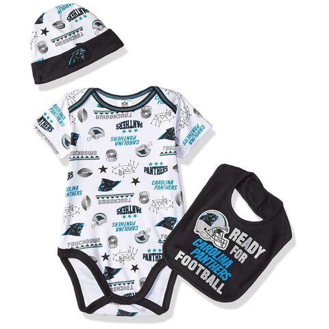 NFL Carolina Panthers Bodysuit Cap Bib Set Size 0-3 Month Gerber