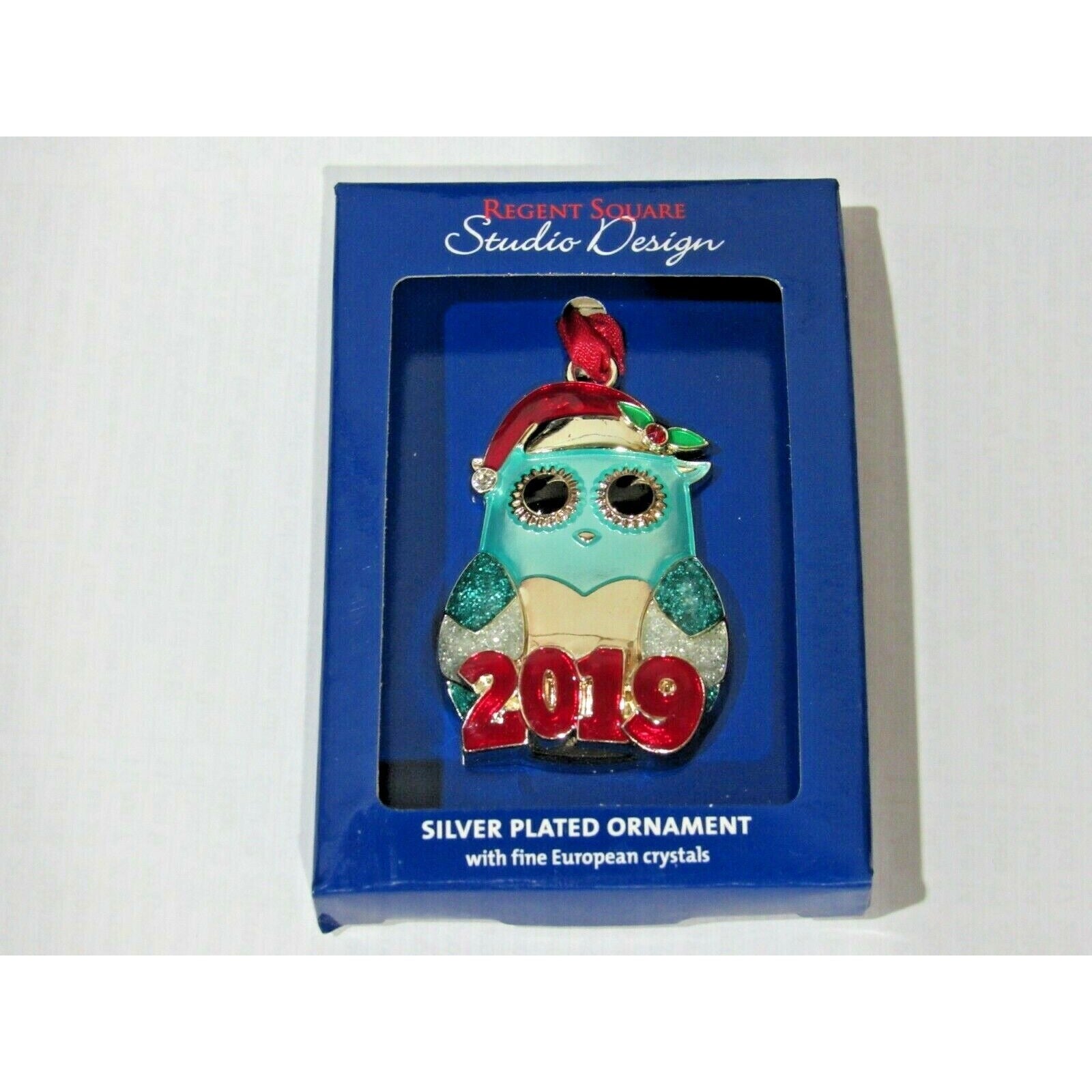 Christmas Ornament 2019 on Mini Owl 2" by 1.5" Regent Square Studio Design
