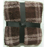 At Home Printed Sherpa Throw Chocolate Plaid 50”x60” Reversible by Rite Aid