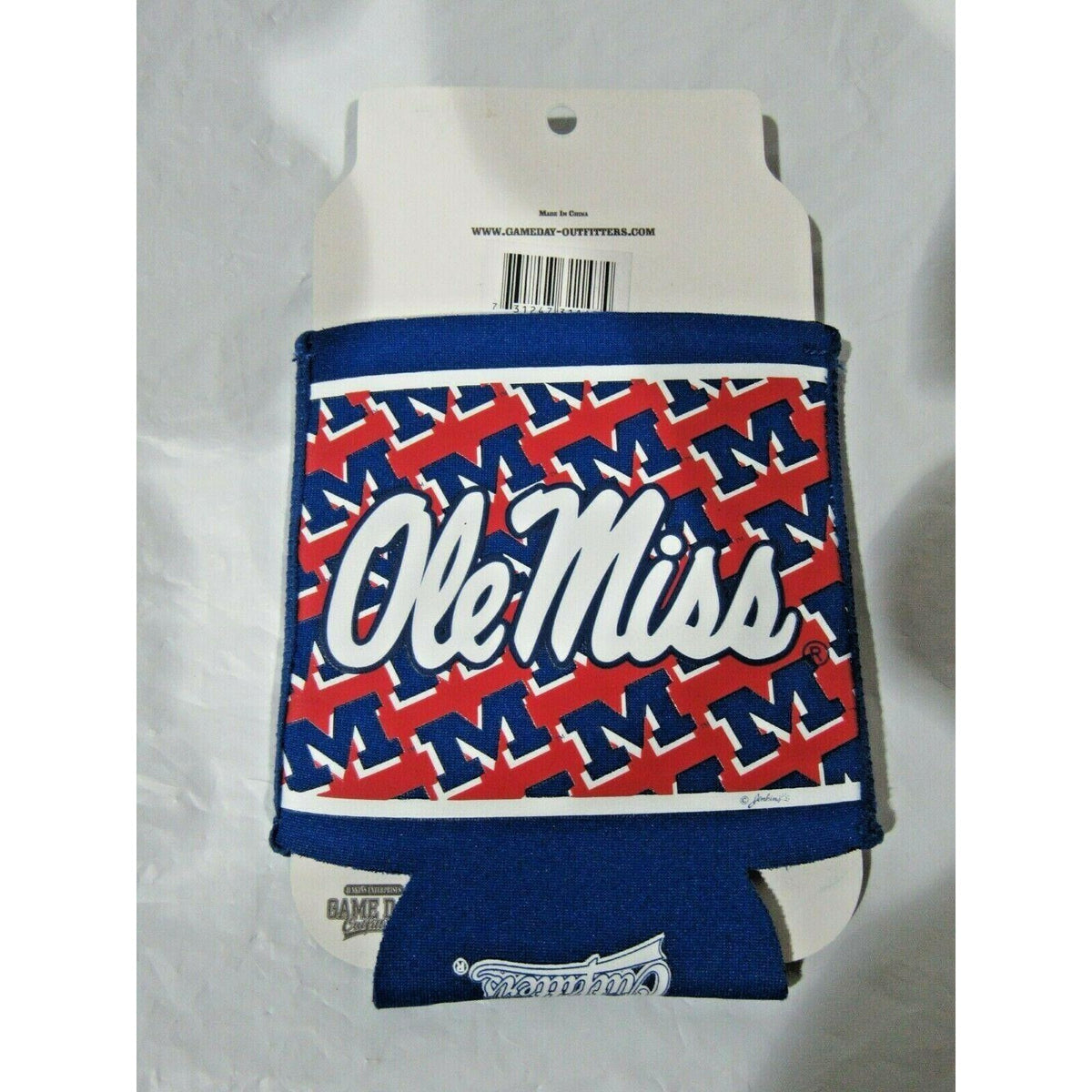 Mississippi Ole Miss Rebels Team Logo on Blue Can Coolie by Game Day Outfitters