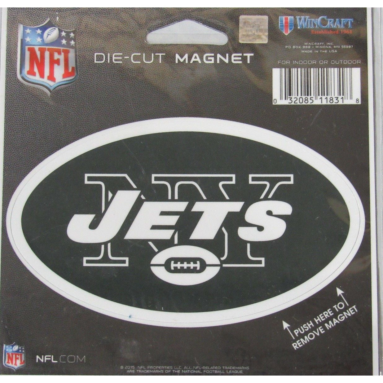 NFL New York Jets Logo 4 inch Auto Magnet by WinCraft