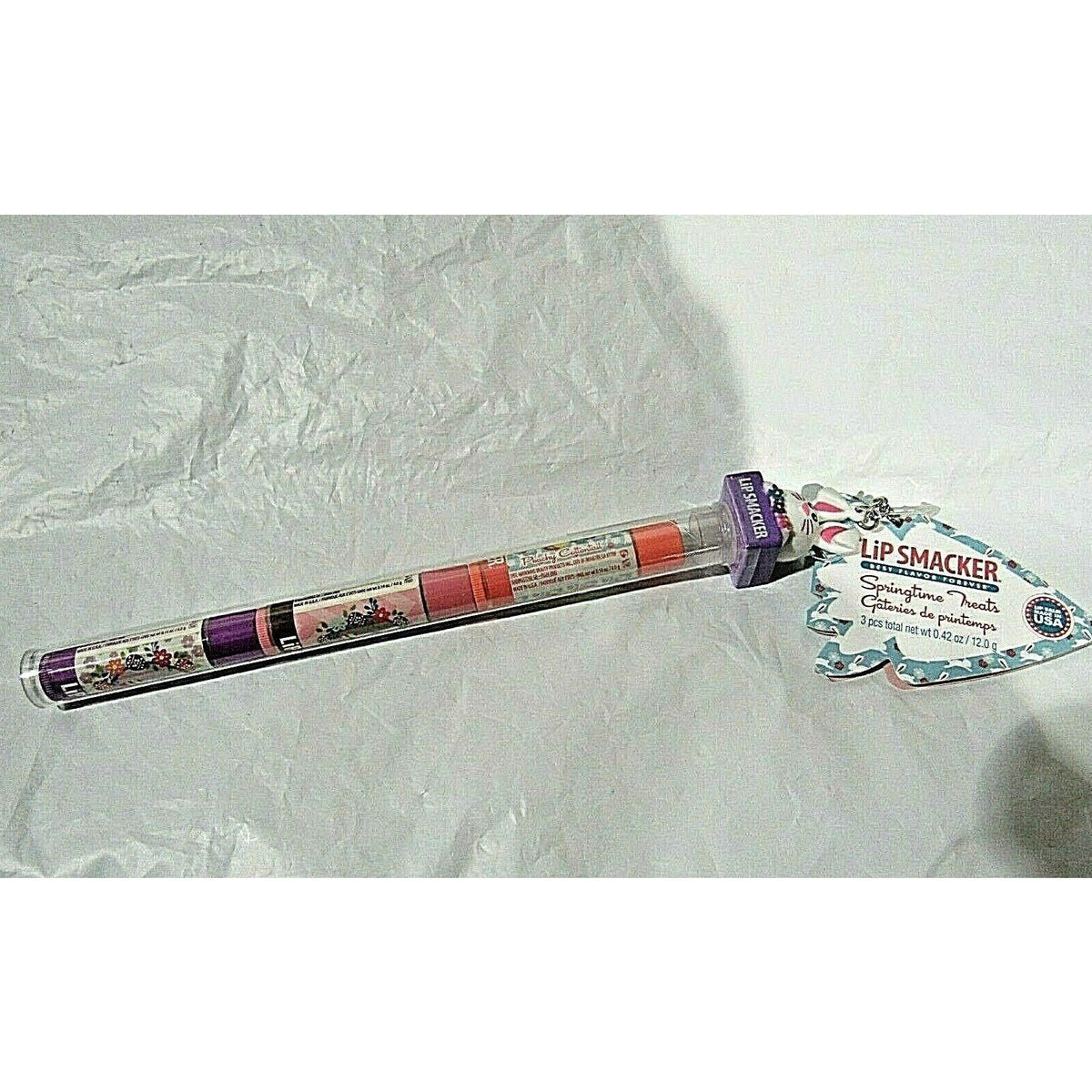 Lip Smacker Bunny Trio Balm Peachy Cottontail Chocolate Grape Jelly net wt.42oz