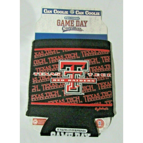 Texas Tech Red Raiders Team Logo on Black Can Coolie by Game Day Outfitters