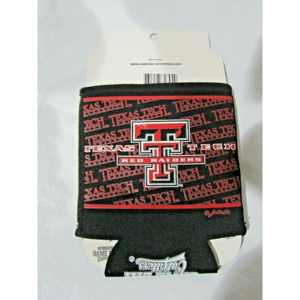 Texas Tech Red Raiders Team Logo on Black Can Coolie by Game Day Outfitters