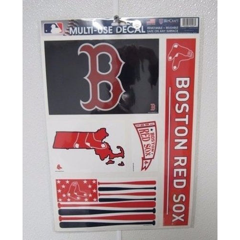 MLB Boston Red Sox Ultra Decals Set of 5 By WinCraft w/Flag