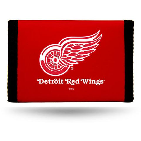NHL Detroit Red Wings Tri-fold Nylon Wallet with Printed Logo