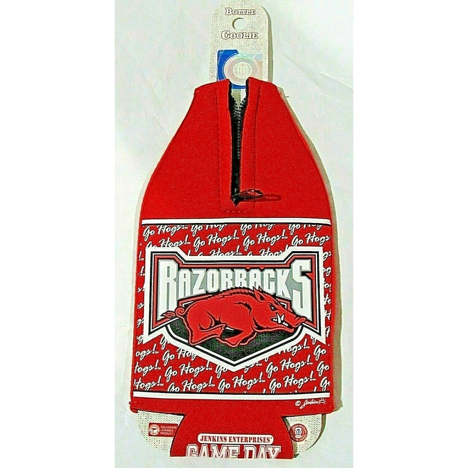 Arkansas Razorbacks Team Logo on Red Bottle Coolie by Game Day Outfitters