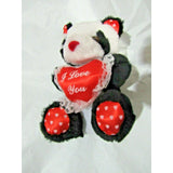 White n Black Valentine's Day Bear Holding Red Heart "I Love You" Plush 6.5" by Genich