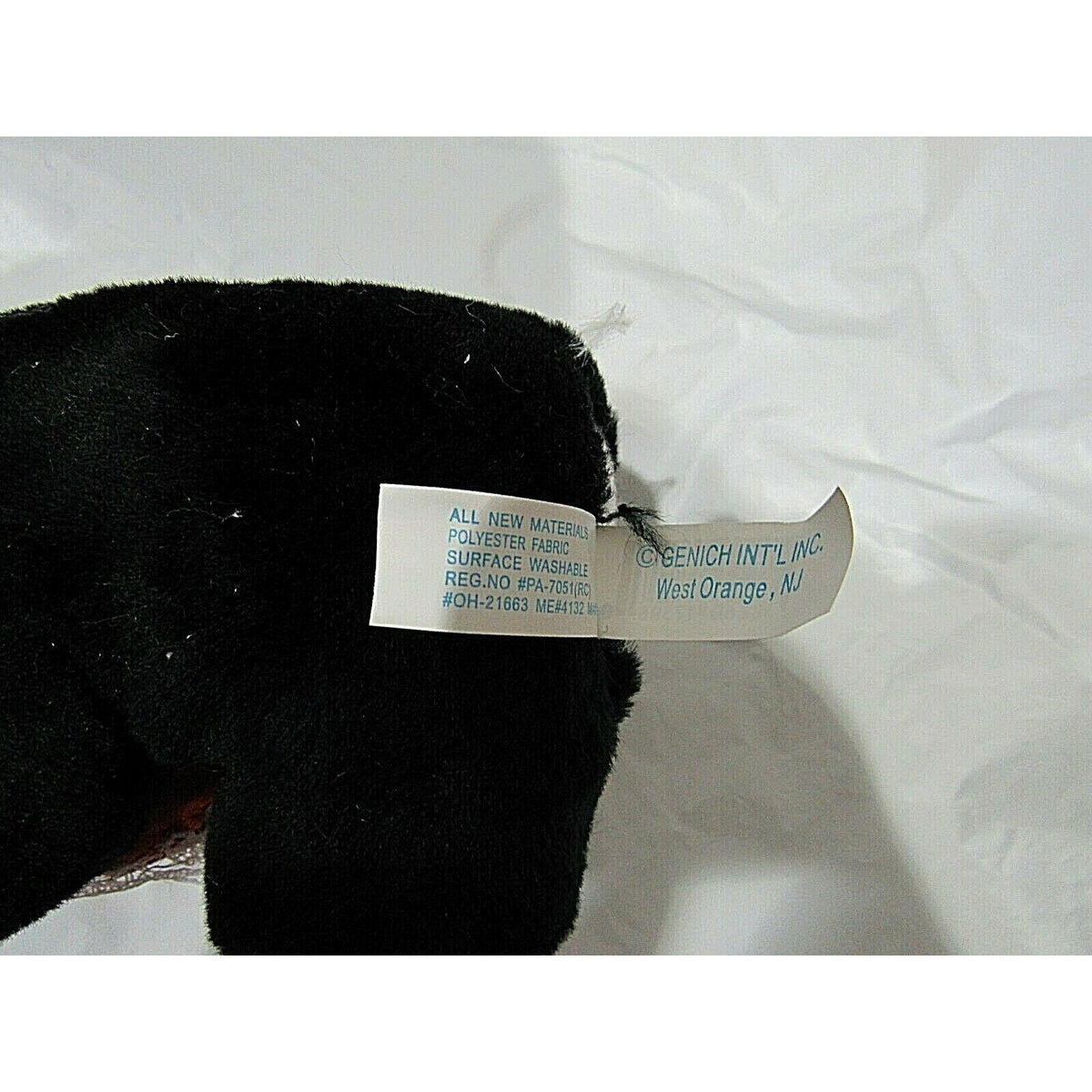 White n Black Valentine's Day Bear Holding Red Heart "I Love You" Plush 6.5" by Genich