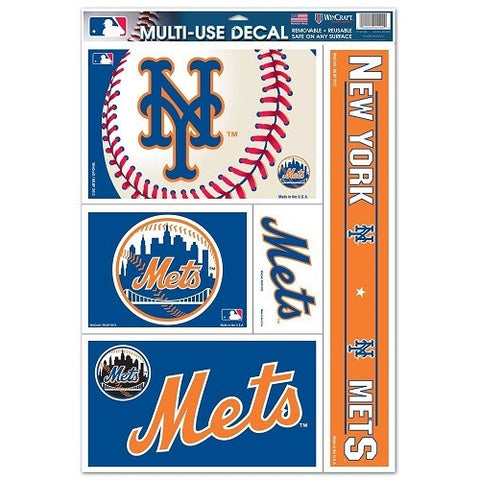MLB New York Mets Ultra Decals Set of 5 By WinCraft Ball On Top