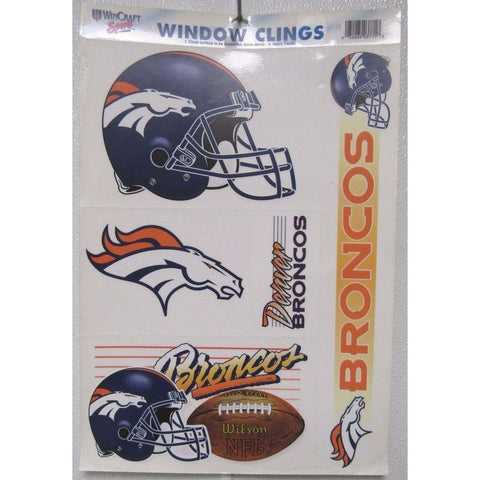 NFL Denver Broncos Ultra Decals Window Cling Set of 5 By WINCRAFT