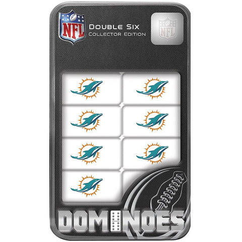 NFL Miami Dolphins White Dominoes Game by Masterpieces Puzzles Co